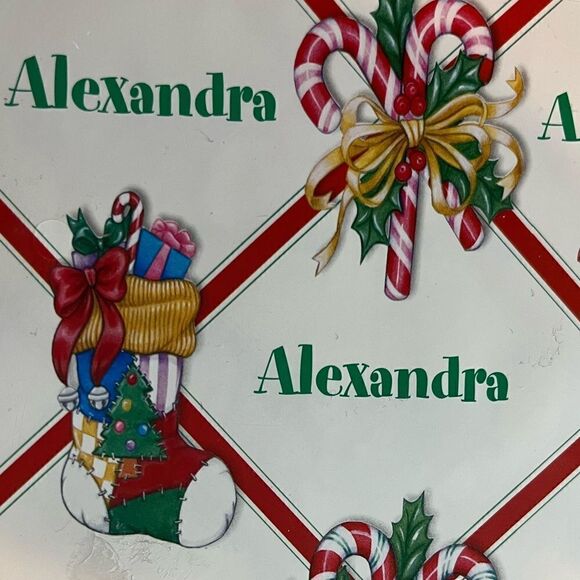 “ALEXANDRA” Personalized Christmas Wrapping Paper & Bow Multicolored Holiday Fun - Picture 2 of 3